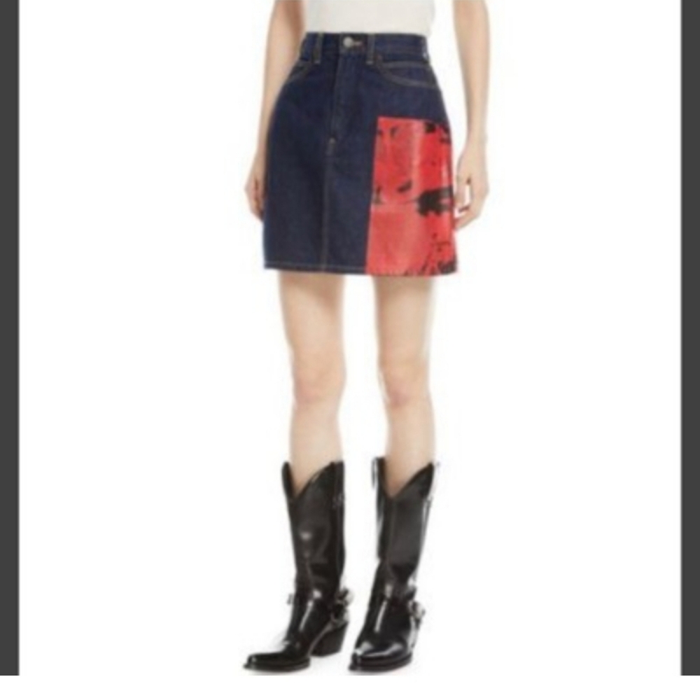 Calvin Klein205W39NYC Andy Warhol Dennis Hopper Denim Skirt NWT
